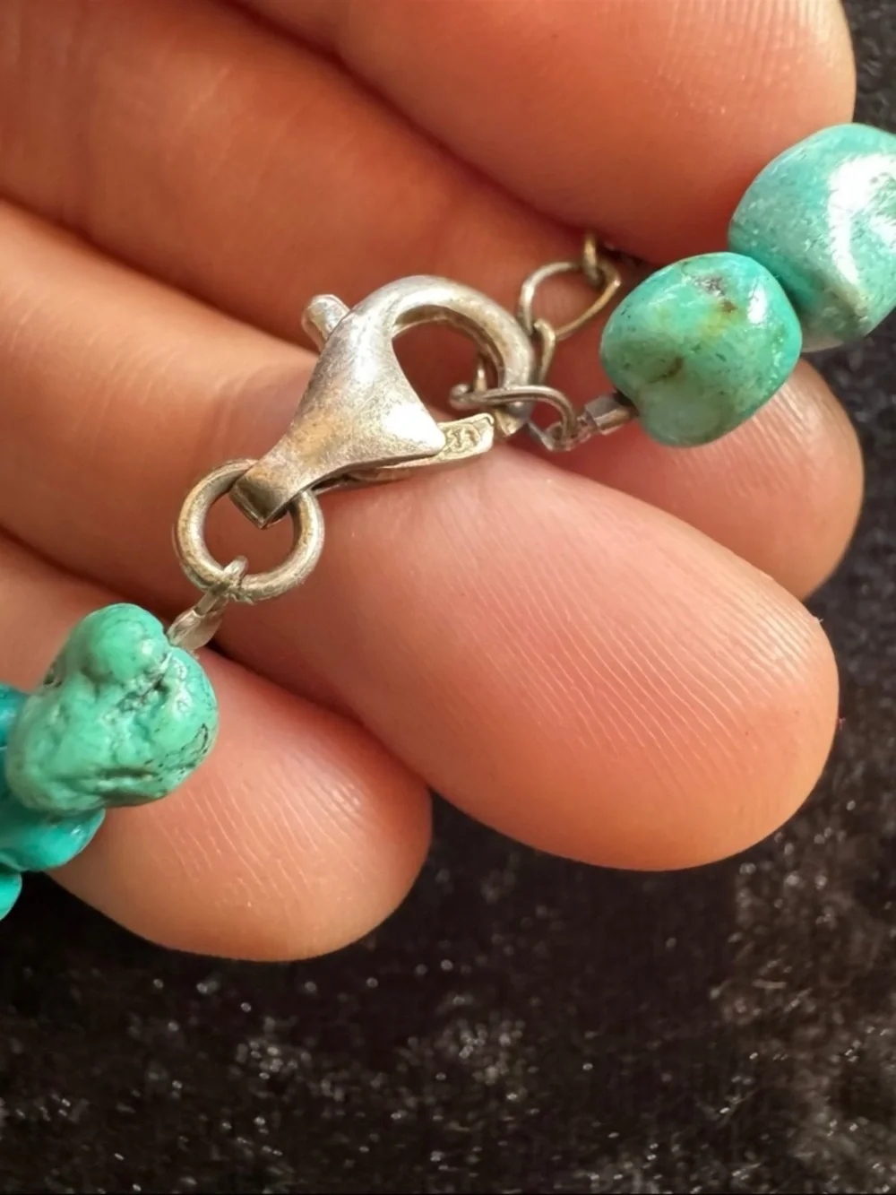 Vintage Turquoise and Black Onyx Statement Necklace - Picture 3 of 4